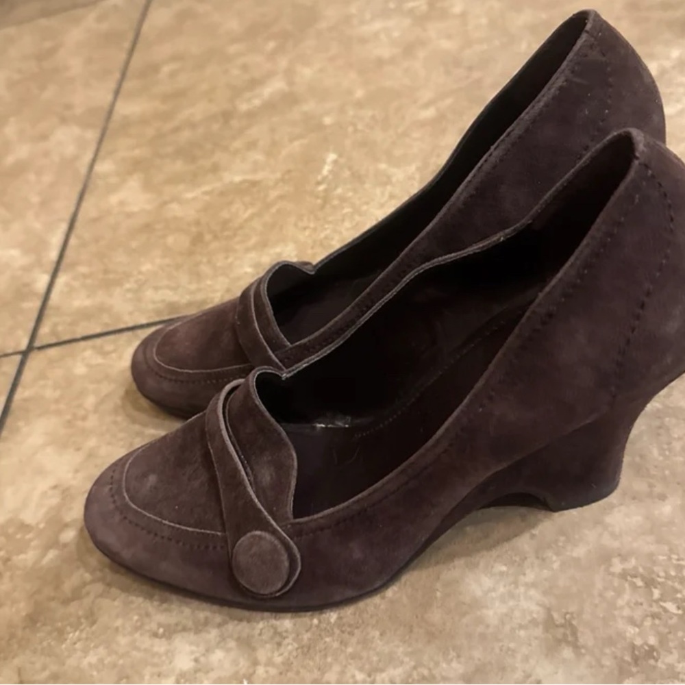 Chic Brown Suede Women's Wedges